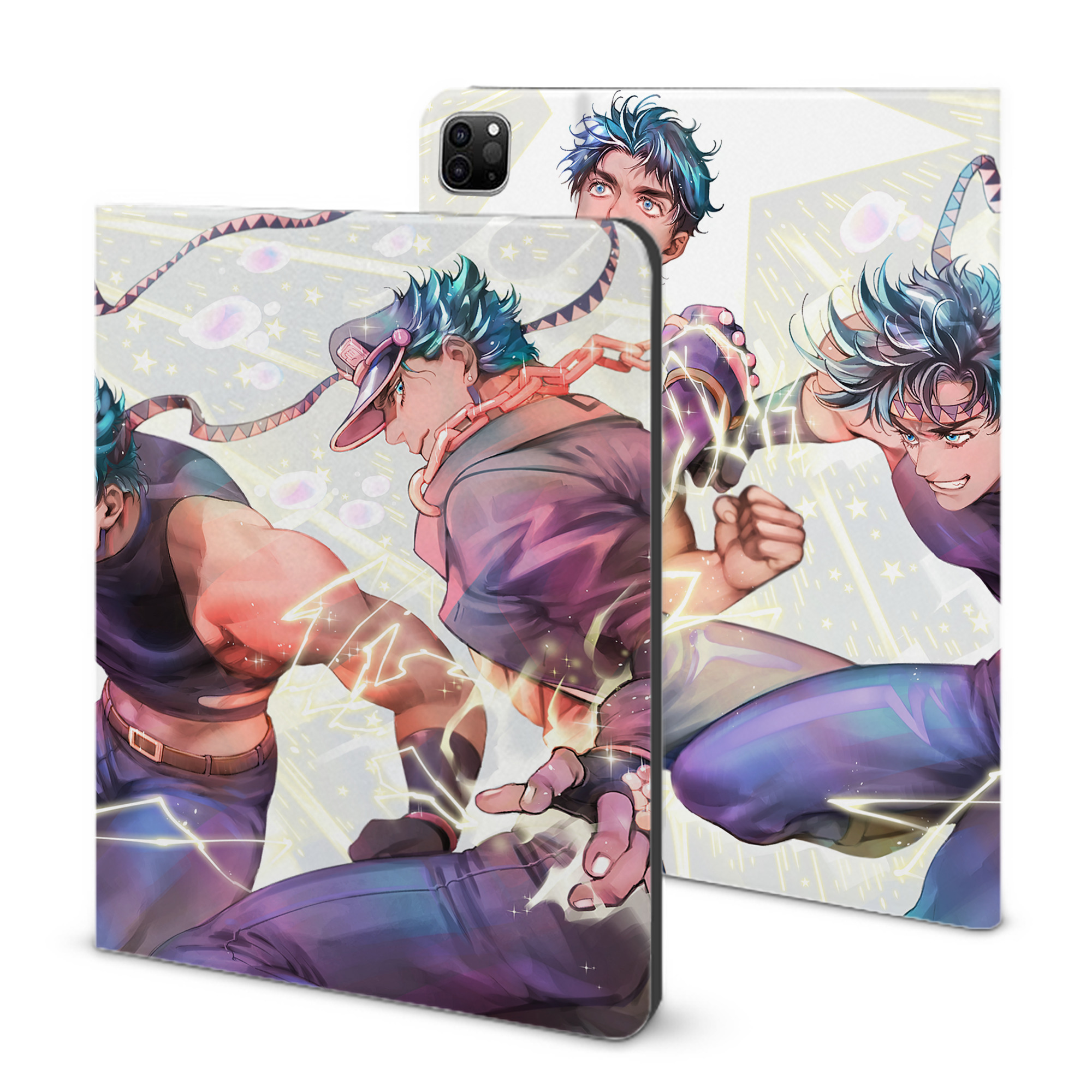 （画像用） ジョジョの奇妙な冒険 JoJo's Bizarre Adventure IPad ケース ブック型 PUレザー TPU 耐衝撃 軽量 薄型 ペン収納なし 全面保護 IPad 各モデル対応